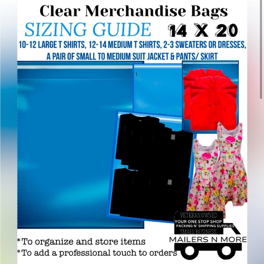 100 14x19/14x20 Clear Bags Self Seal Bags wholesale bulk